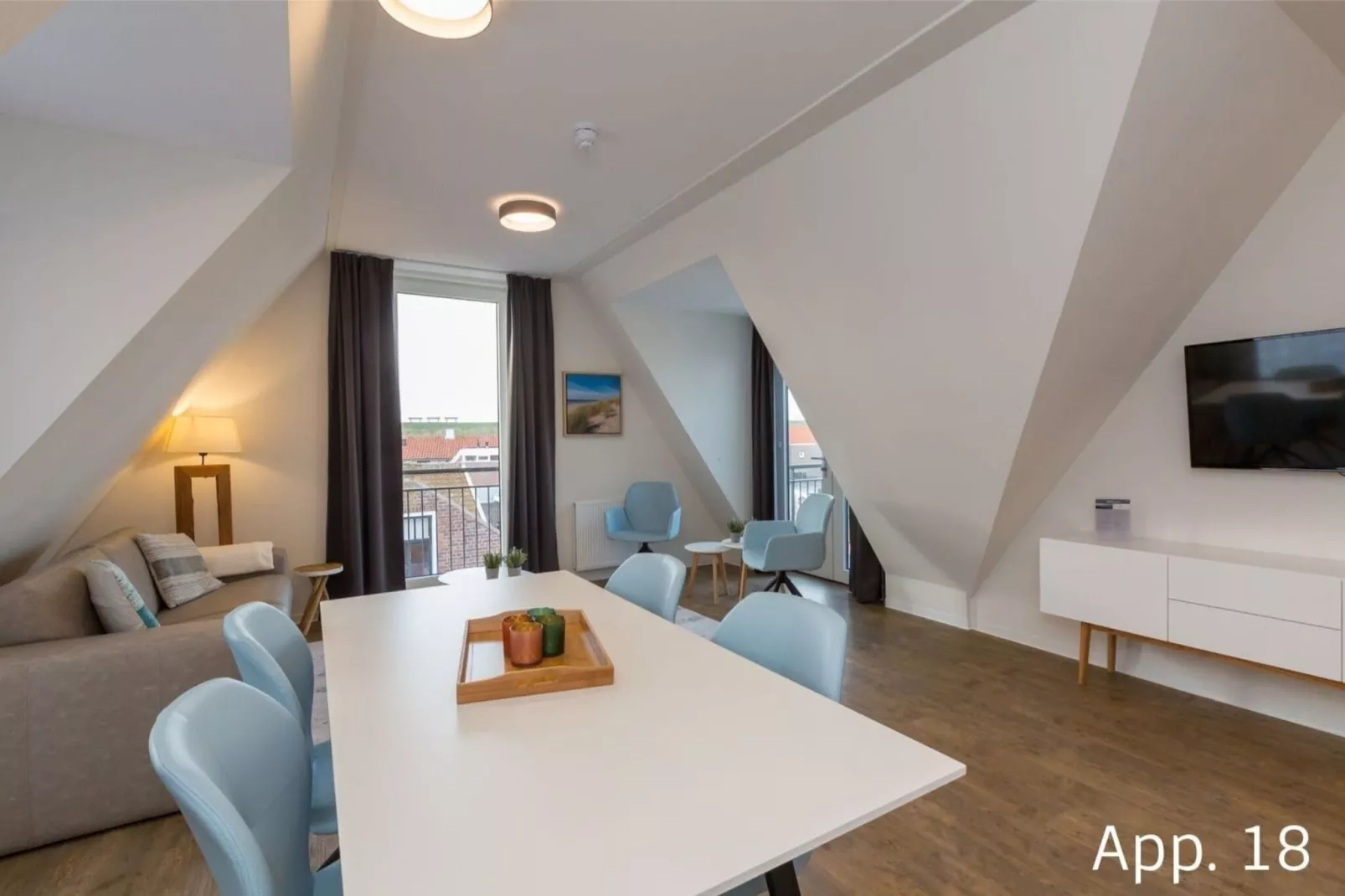 Aparthotel Zoutelande - 6 pers luxe appartement huisdier-Woonkamer