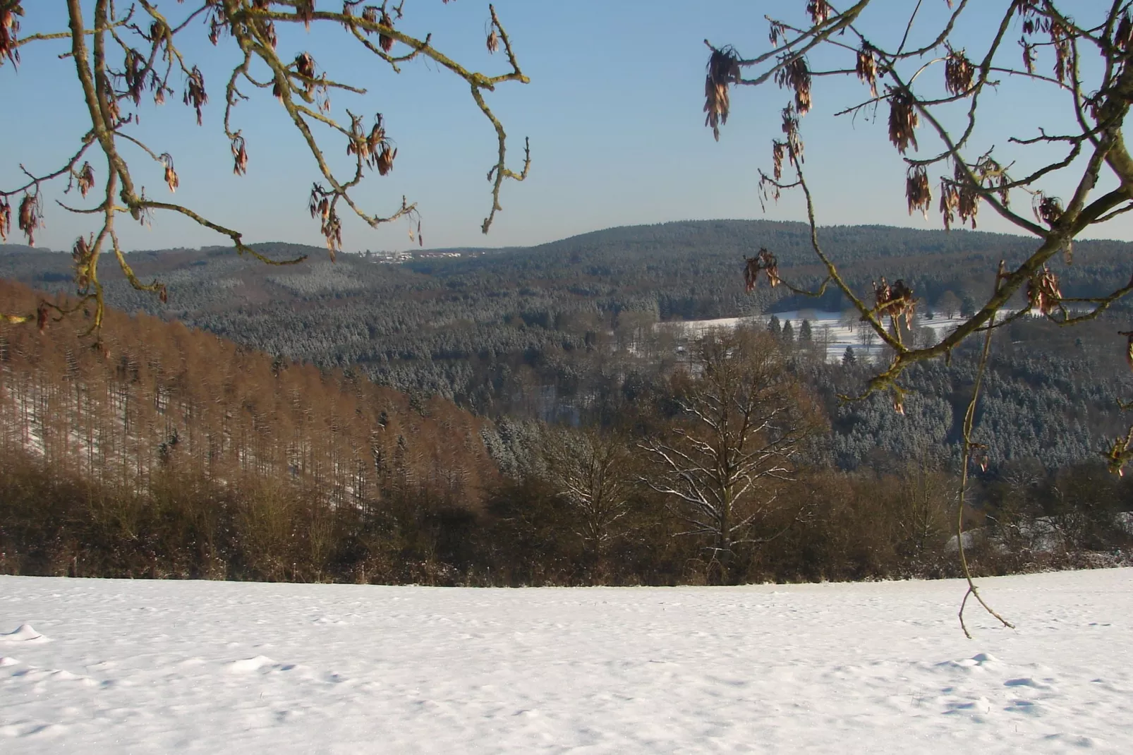 Aux Quatre Saisons-Gebied winter 1km