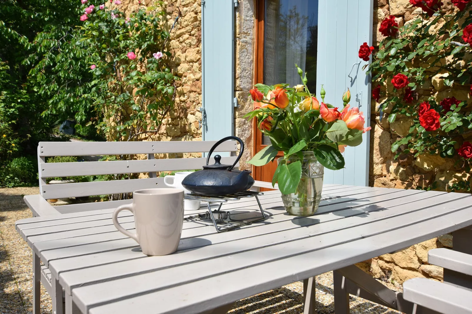 Maison au calme avec piscine-Terrasbalkon