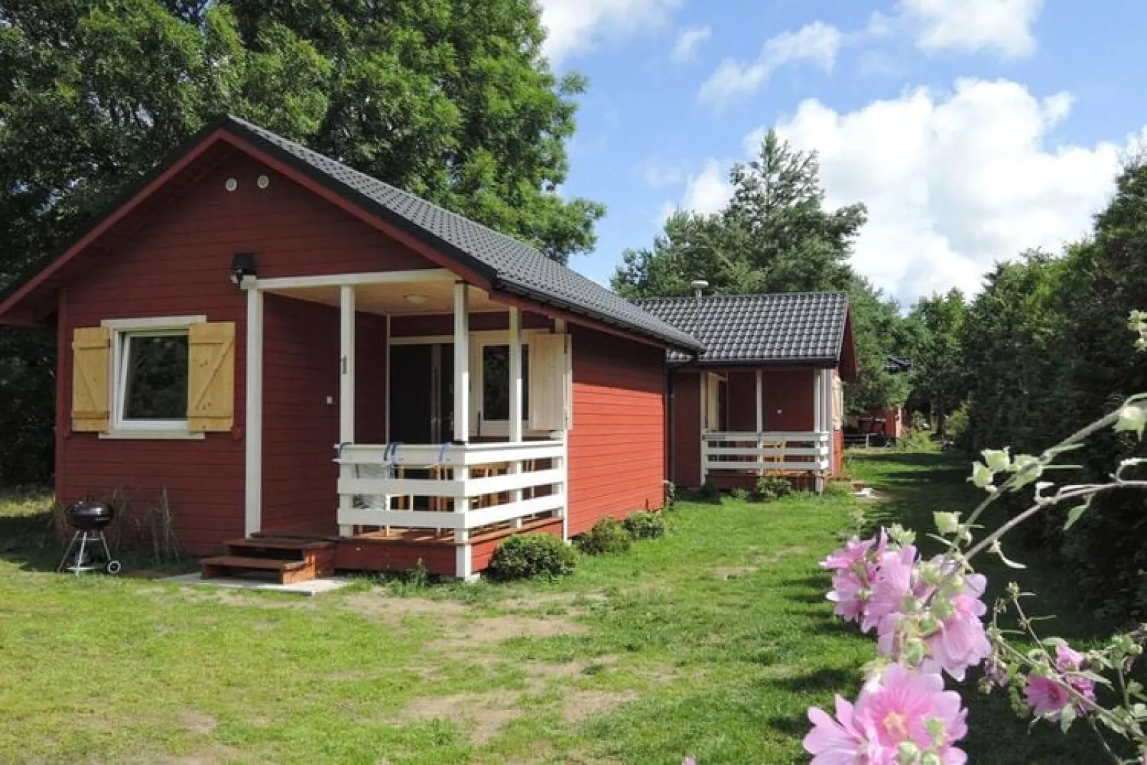 Bungalows in Wartowo by Kolczewo-Buitenkant zomer