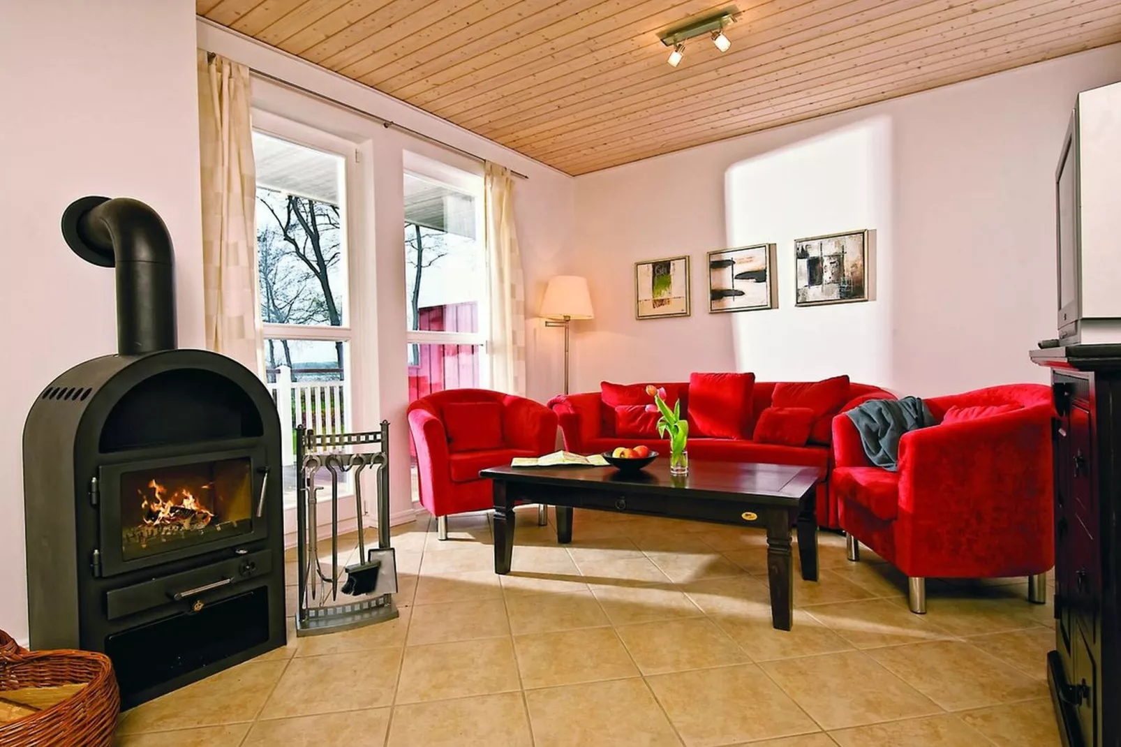 Ferienwohnung Møn im Schlosspark-Woonkamer