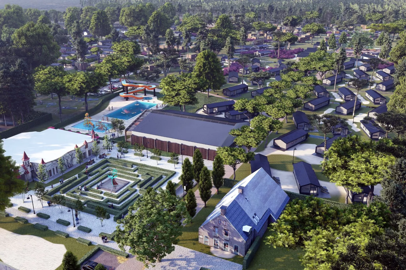 Resort Kaatsheuvel 4-Gebieden zomer 1km