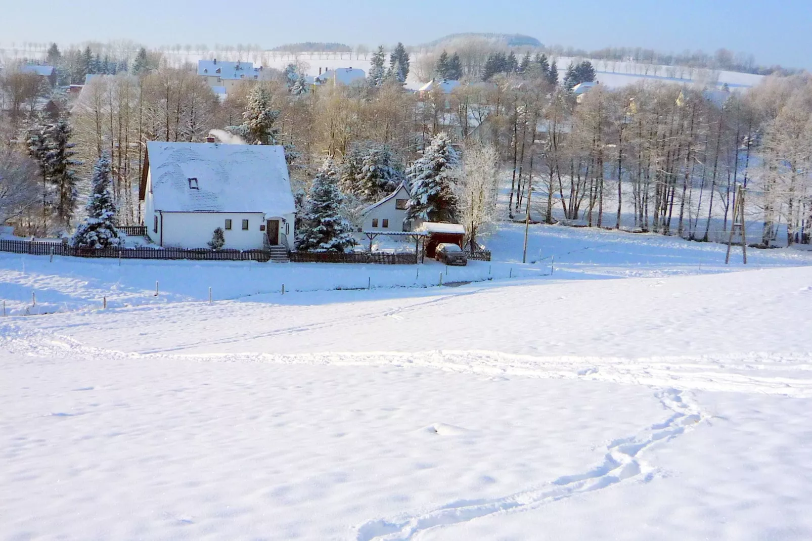 Ferienhaus im Erzgebirge-Gebied winter 1km