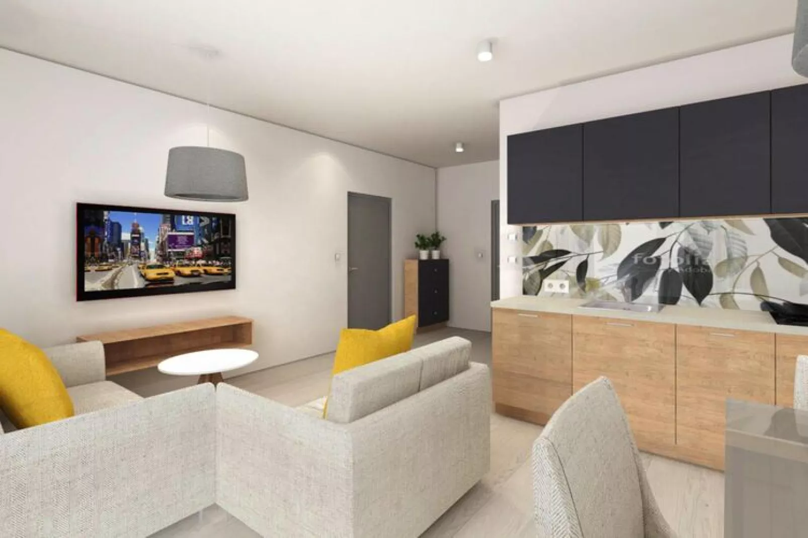 Apartamenty przy Nadmorskiej 106 42m2 Grzybowo-Woonkamer