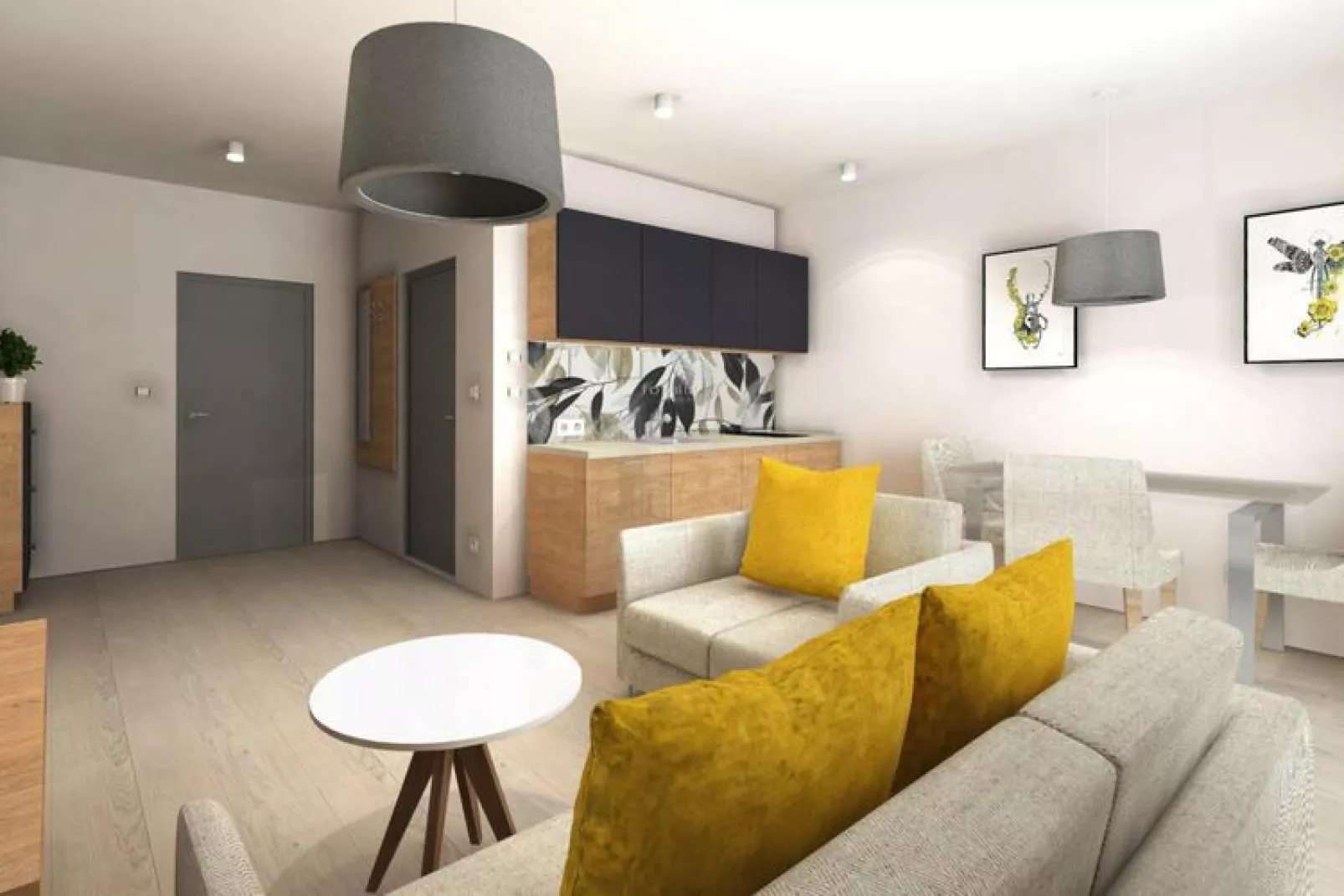Apartamenty przy Nadmorskiej 104 42m2 Grzybowo-Woonkamer