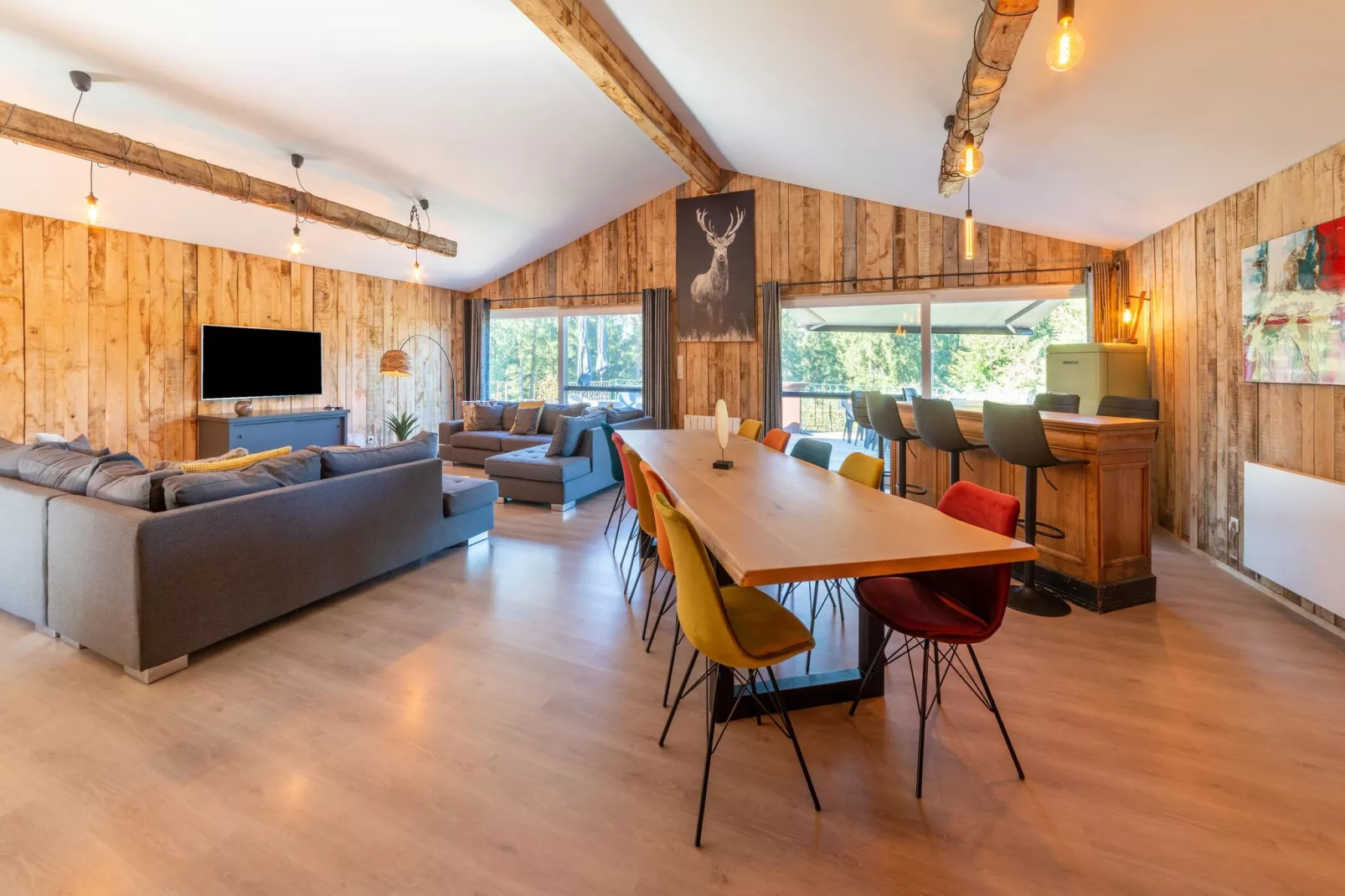 Chalet Bleu-Woonkamer