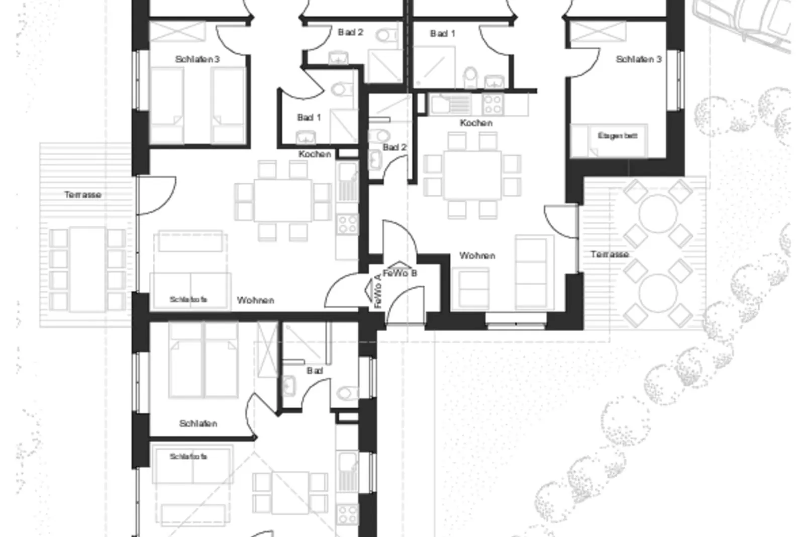 Ferienhaus für Gruppen Z2-Plattegrond