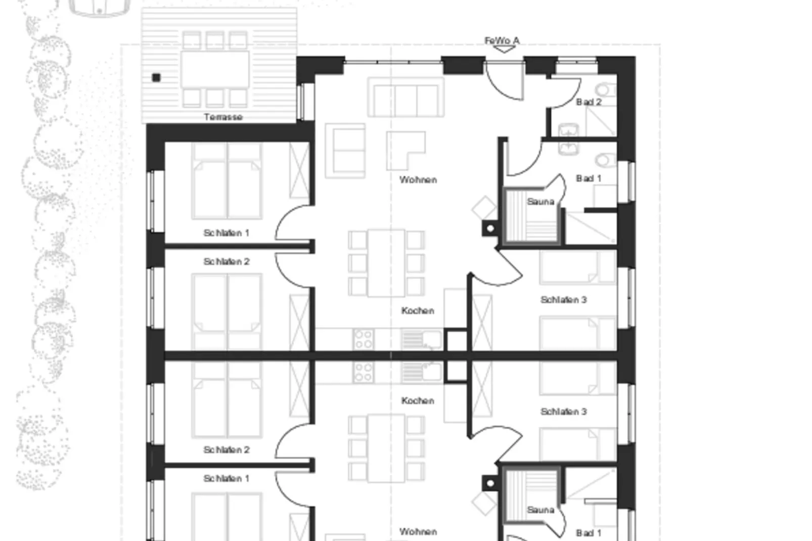 Feriendoppelhaus Z3-Plattegrond