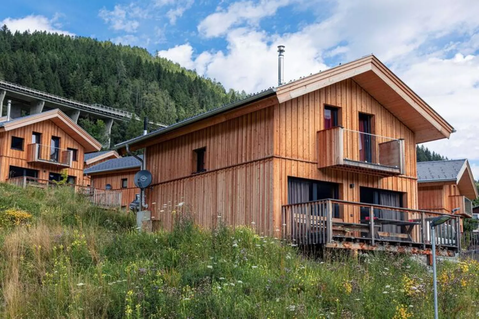Chalets Bergeralm, Steinach am Brenner-Wellness Chalet XL - 8 Personen-Buitenkant zomer