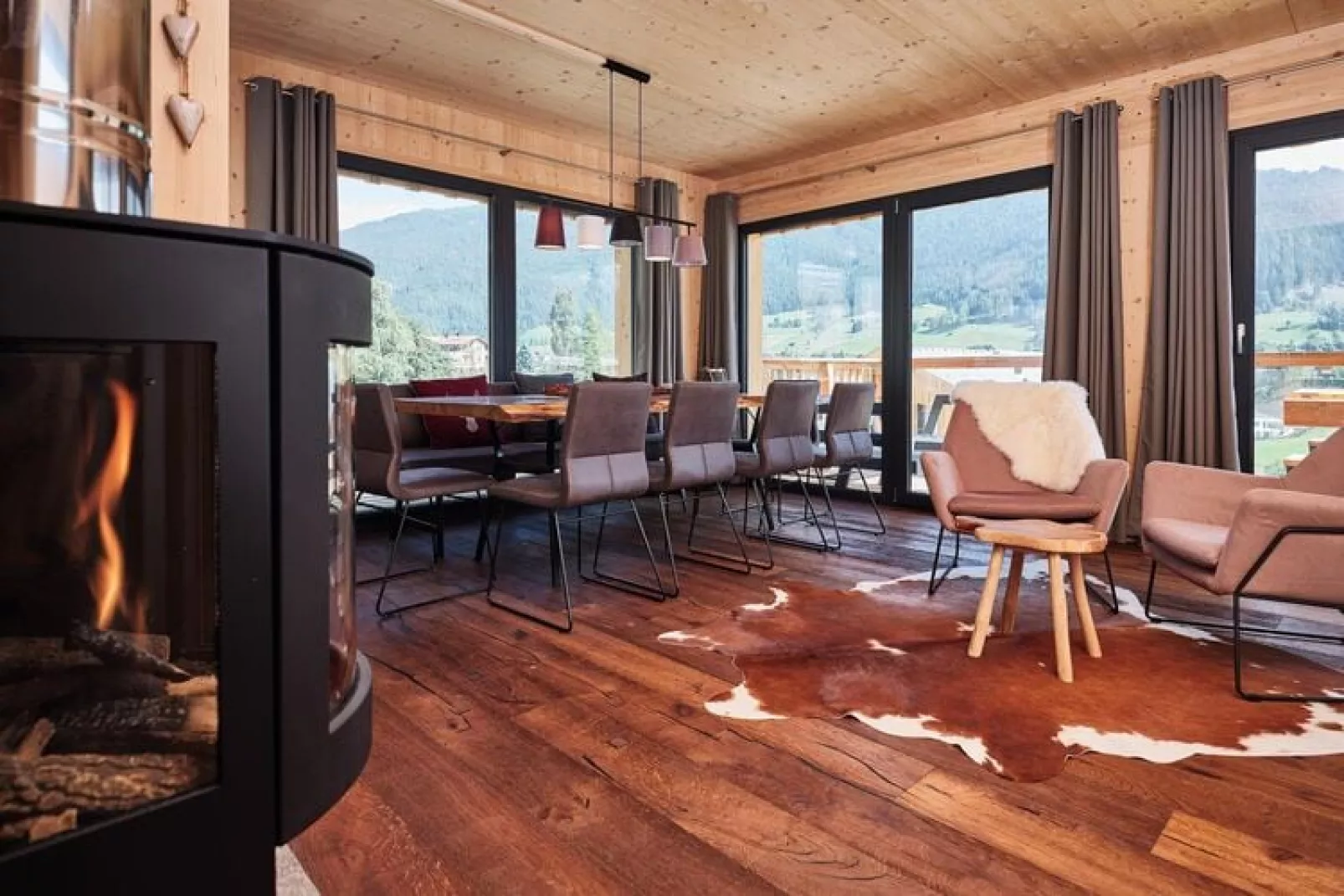 Chalets Bergeralm, Steinach am Brenner-Wellness Chalet XL - 8 Personen-Woonkamer