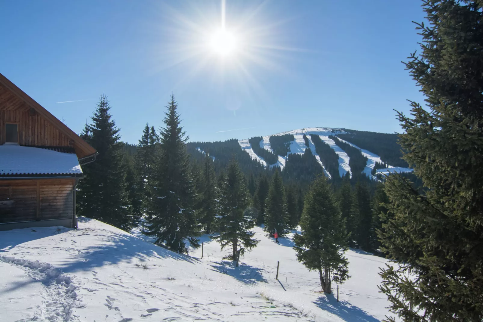 Almdorf Weinebene-Uitzicht winter