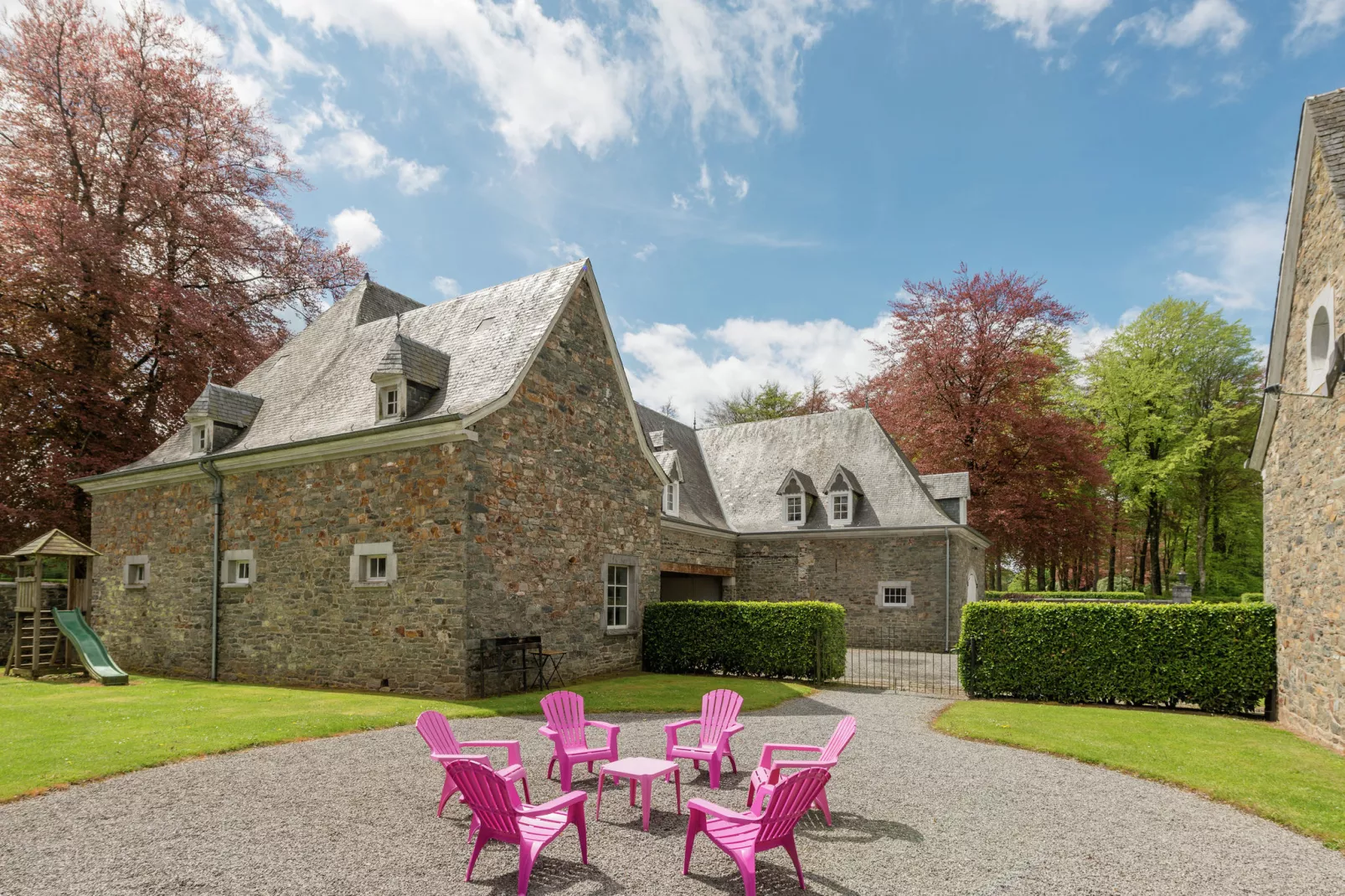 Le Hameau du Château-Tuinen zomer