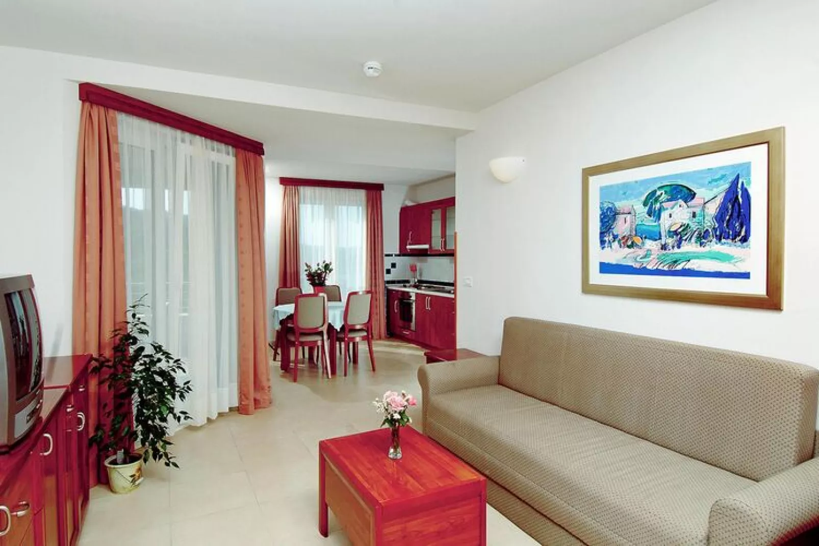 Apartments Punta, Veli Losinj-3-Raum-App., A3 (3+2), ca. 60 qm, für 5 Pers.-Woonkamer