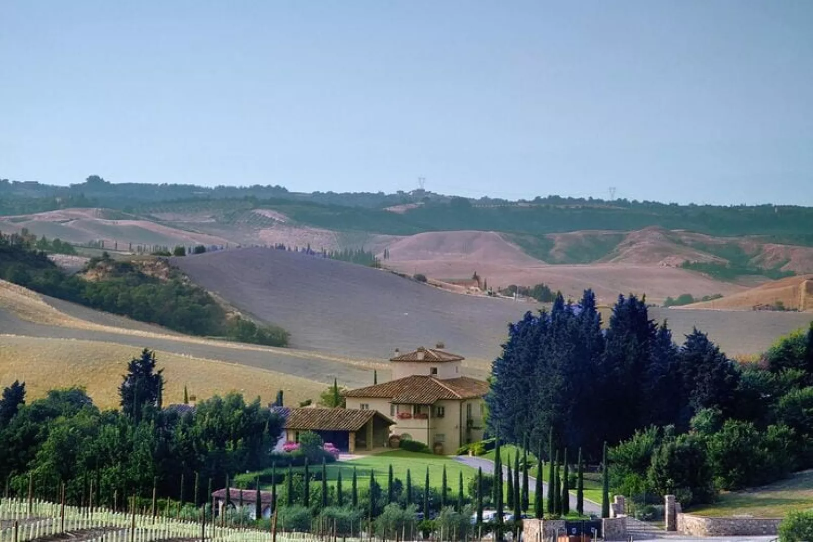 Ferienanlage Borgo della Meliana Gambassi Terme Typ Trilo-Uitzicht zomer