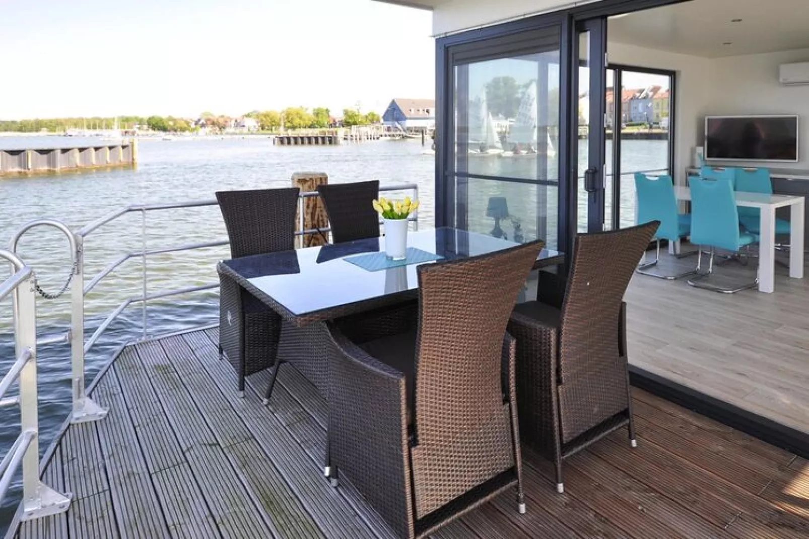 Houseboat Floating House "Leni", Ribnitz-Damgarten-Leni-Terrasbalkon