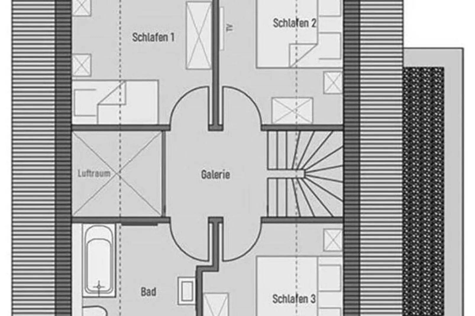 Ferienhaus Klint Dranske-Typ 3 Doppelhaus-Plattegrond