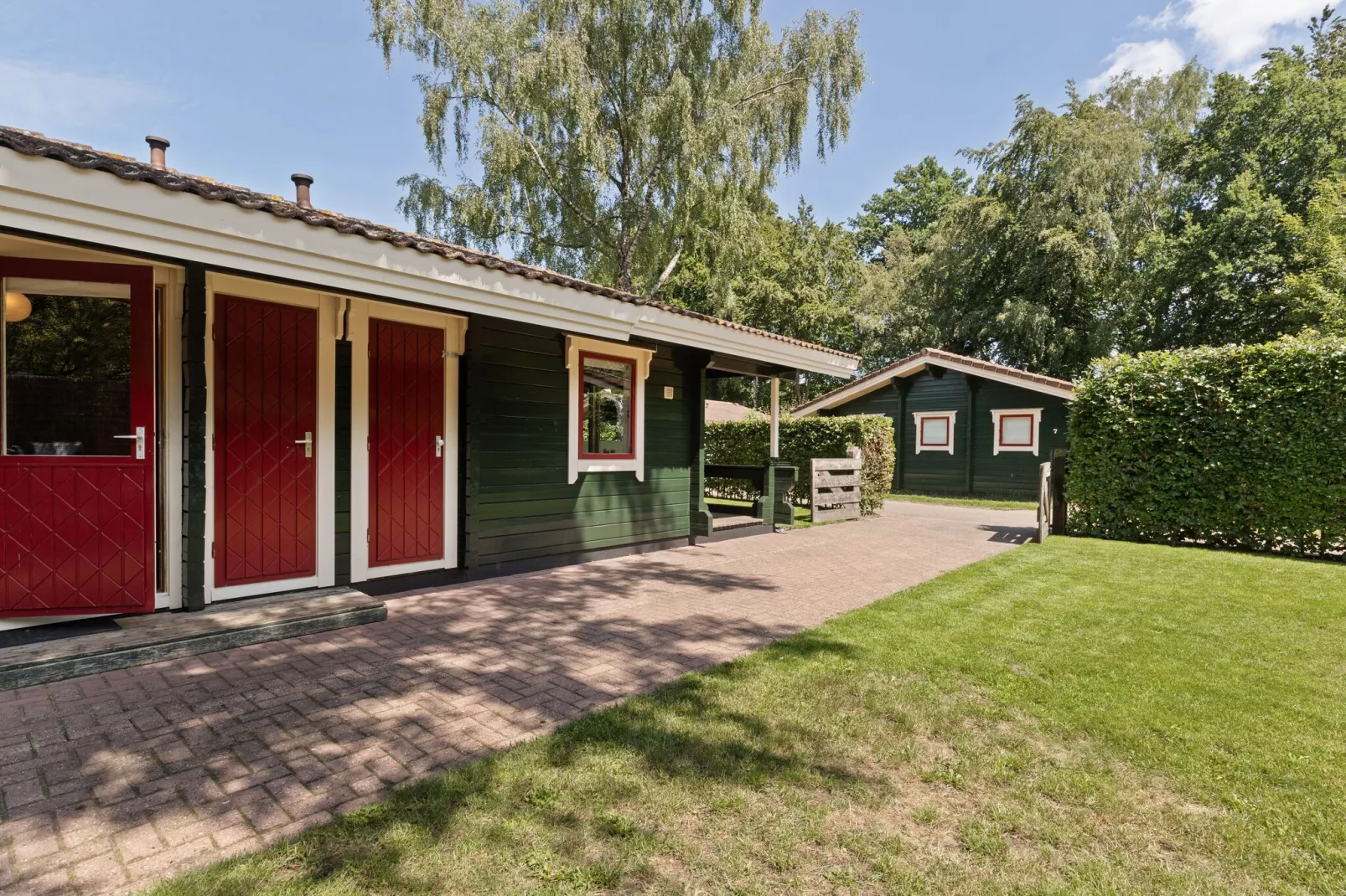 Chalet Veluwemeer-Buitenkant zomer