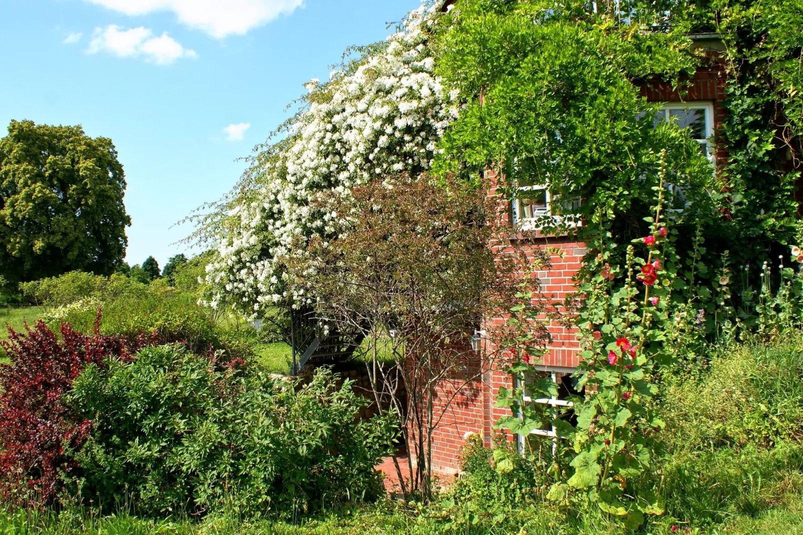 Romantisches Landhaus mit Kamin-Buitenkant zomer