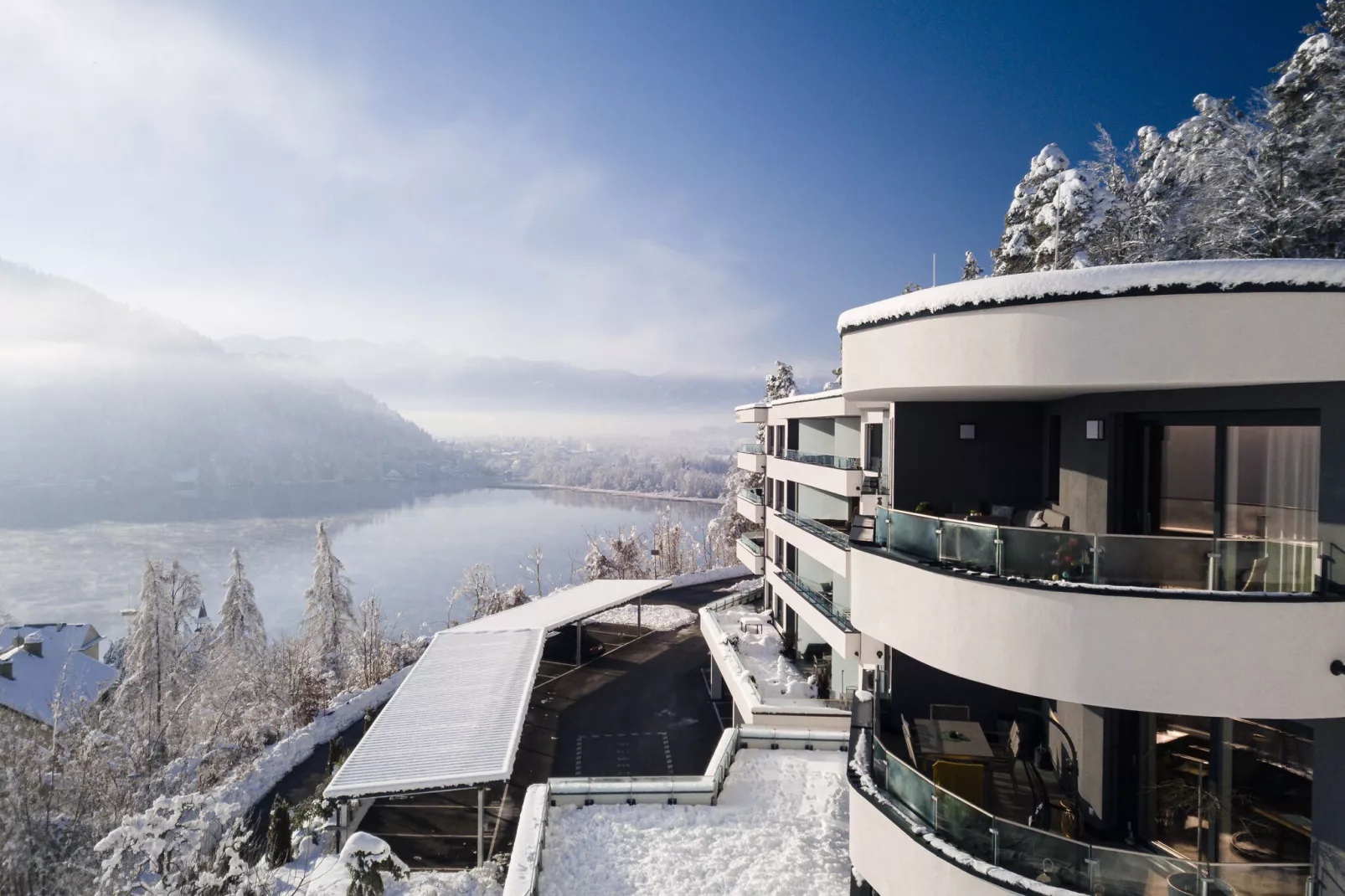 Apartment Das Dobratsch im Alpe Maritima, Annenheim am Ossiacher See-Das Dobratsch-Uitzicht winter