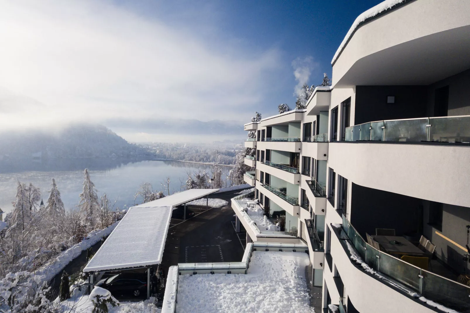 Apartment Das Dobratsch im Alpe Maritima, Annenheim am Ossiacher See-Das Dobratsch-Uitzicht winter