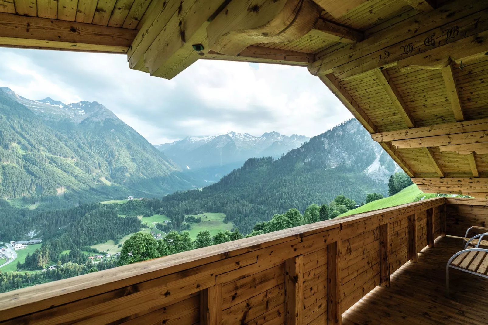 Chalet Bergerblick Zillertal Arena-Uitzicht zomer