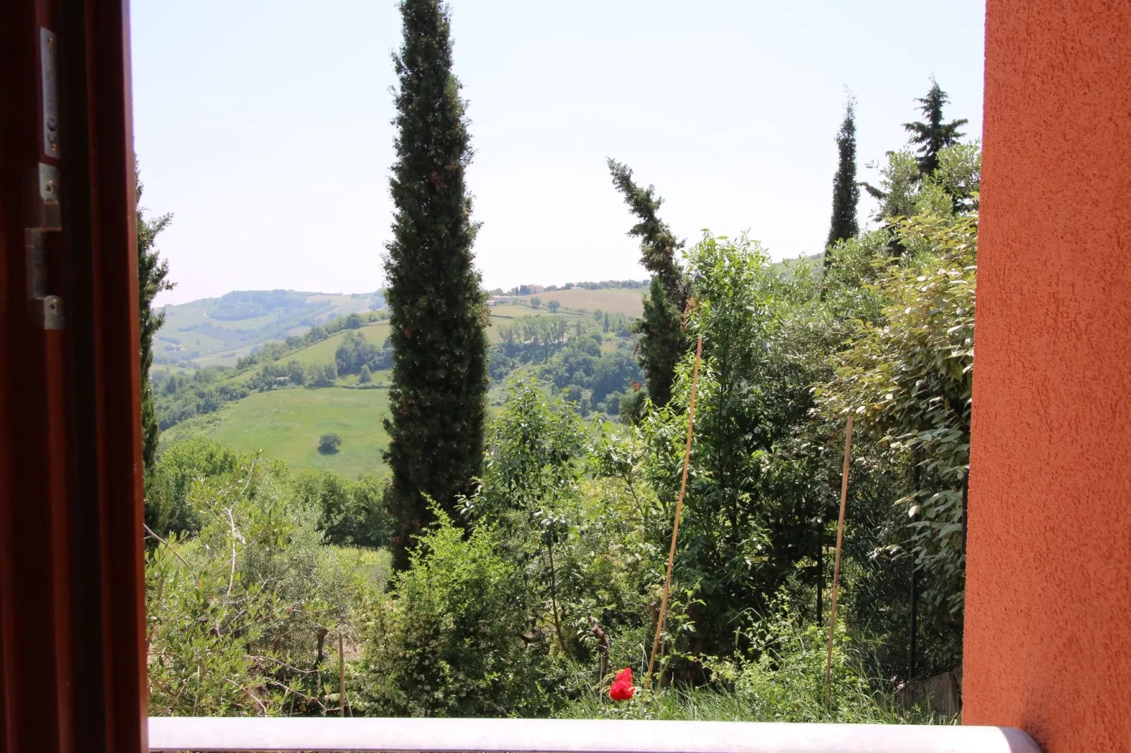 Mooi ingericht appartement in Montecarotto met terras-Uitzicht zomer