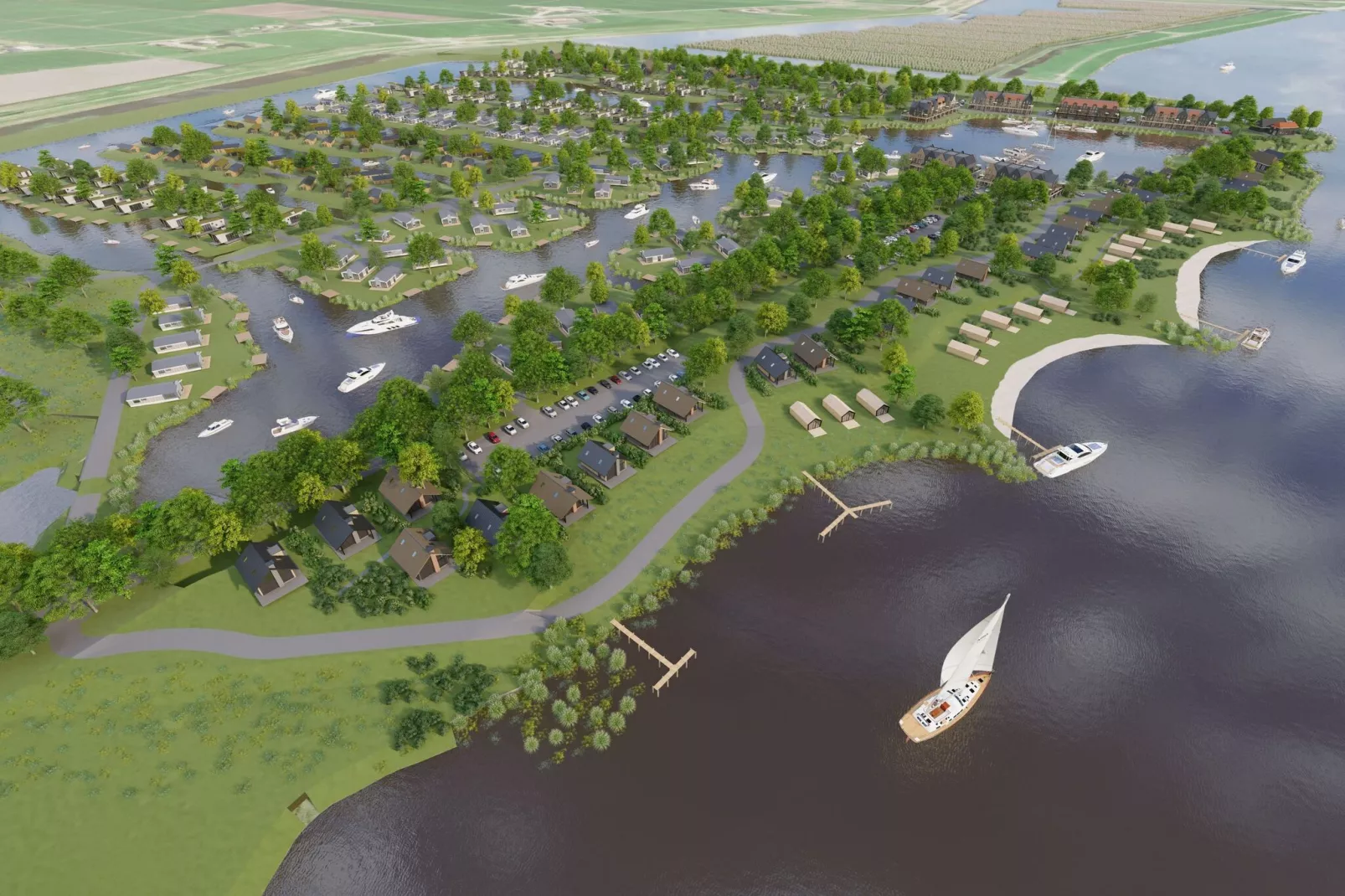 Resort De IJssel Eilanden 2-Gebieden zomer 1km