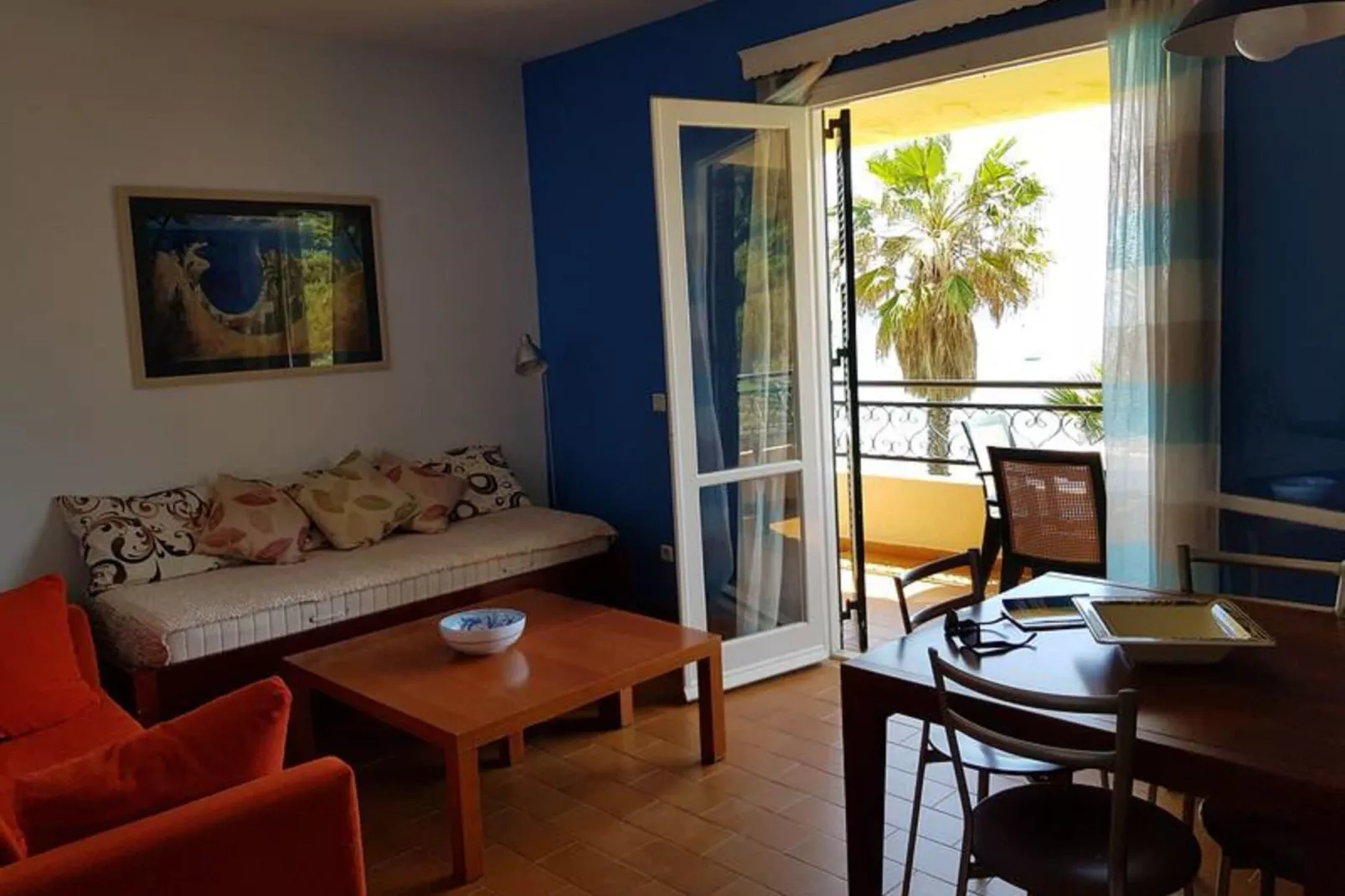Corfu Glyfada Beachfront Apartment 7-Woonkamer