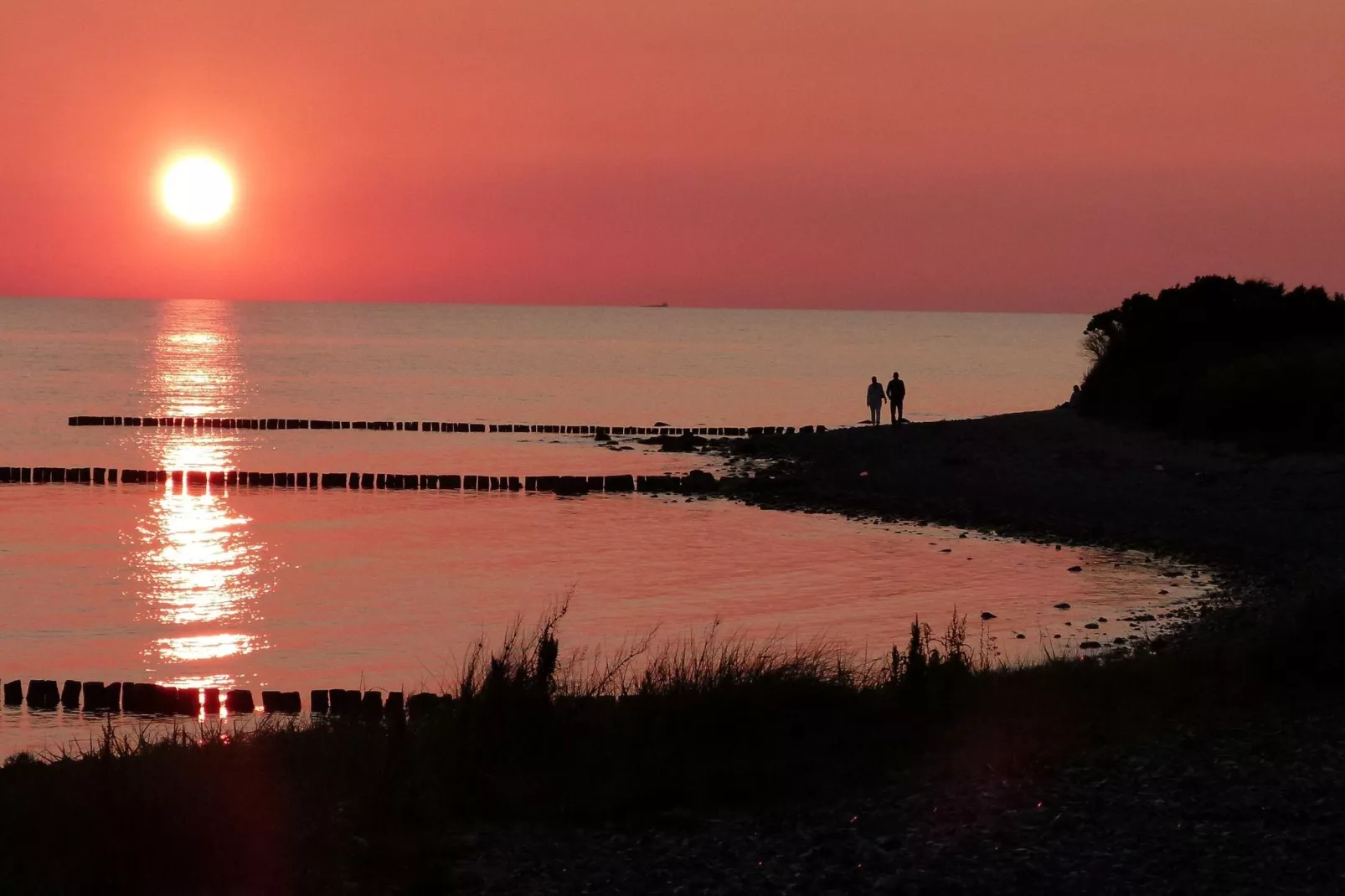 Ostsee-Haus Windland auf der Insel-Gebieden zomer 1km