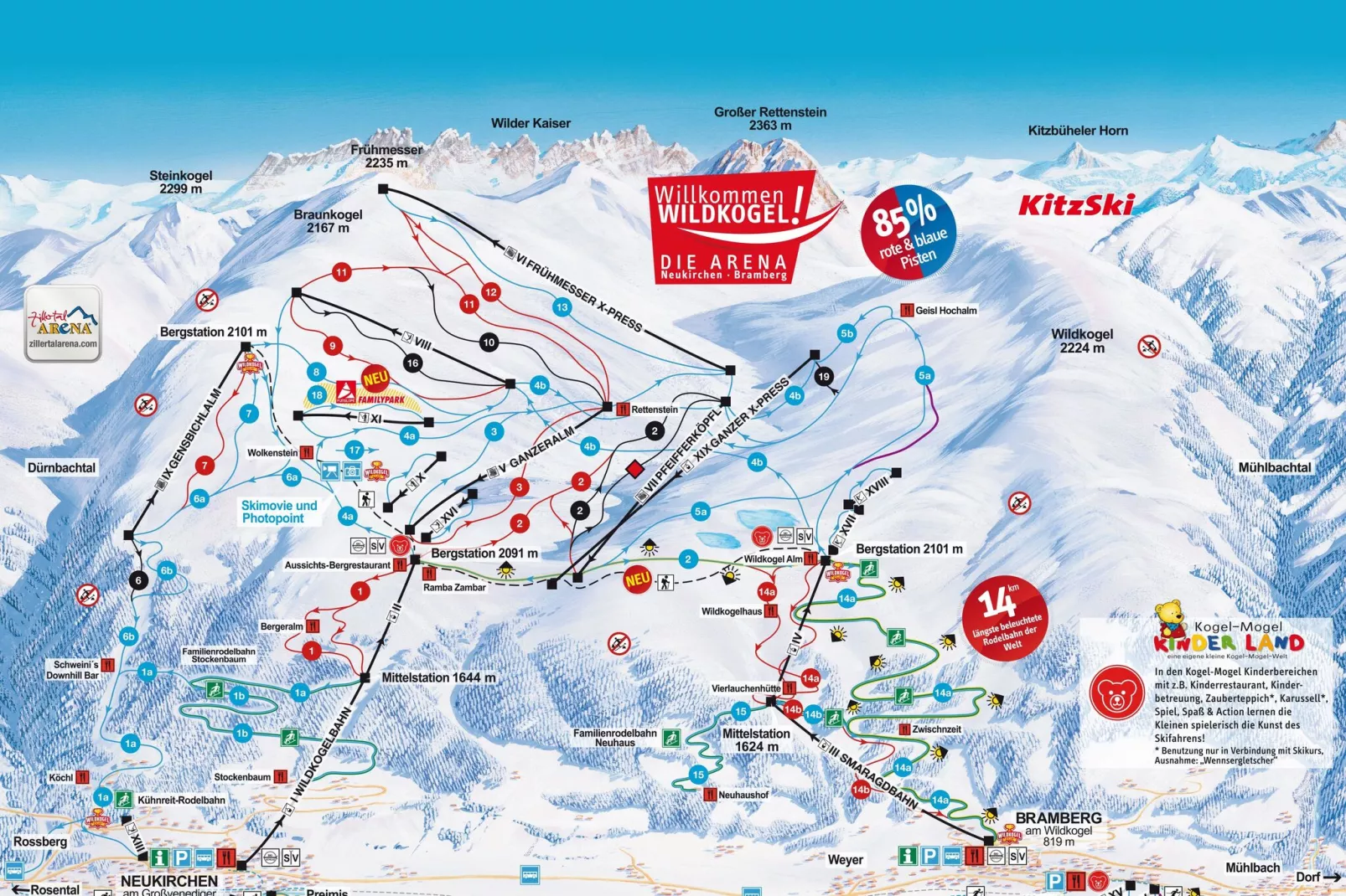 Holiday flats, Bramberg am Wildkogel-Lisa-Gebied winter 5km