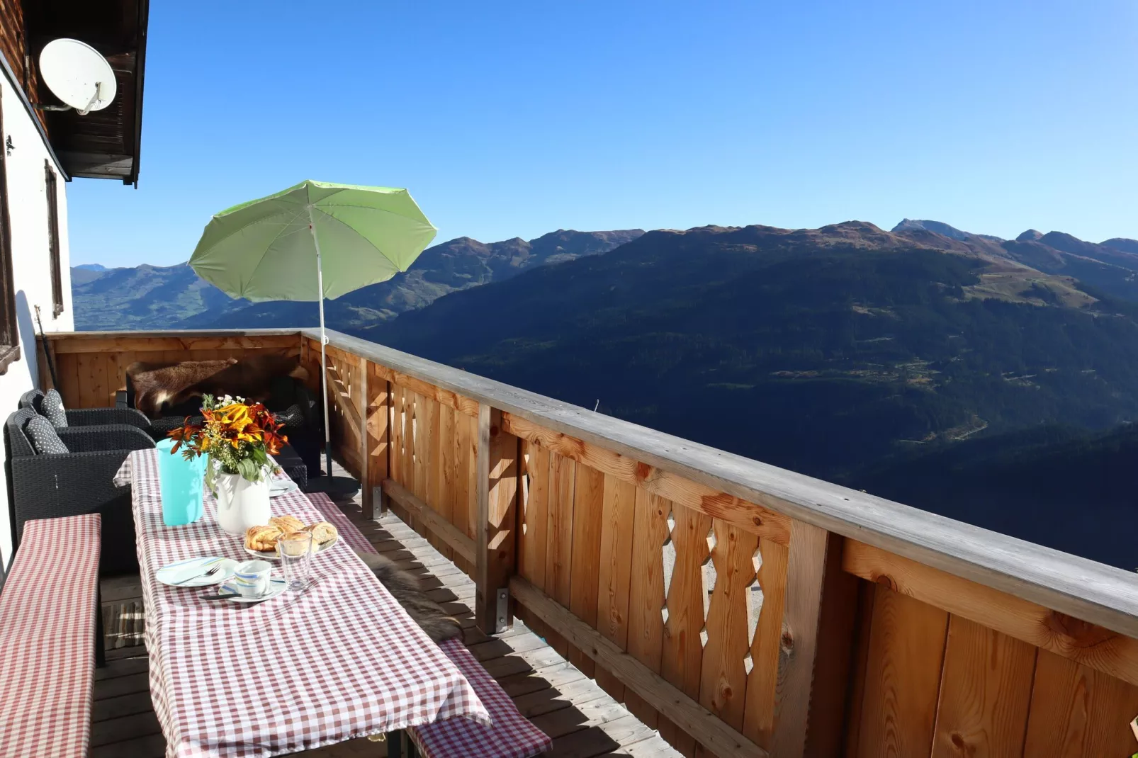 Almhütte Gipfelblick-Uitzicht zomer