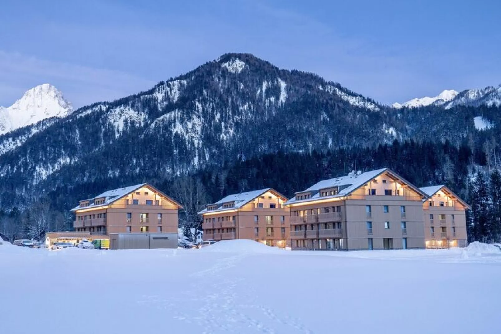 ALPRIMA Aparthotel Hinterstoder-Studio-Uitzicht zomer