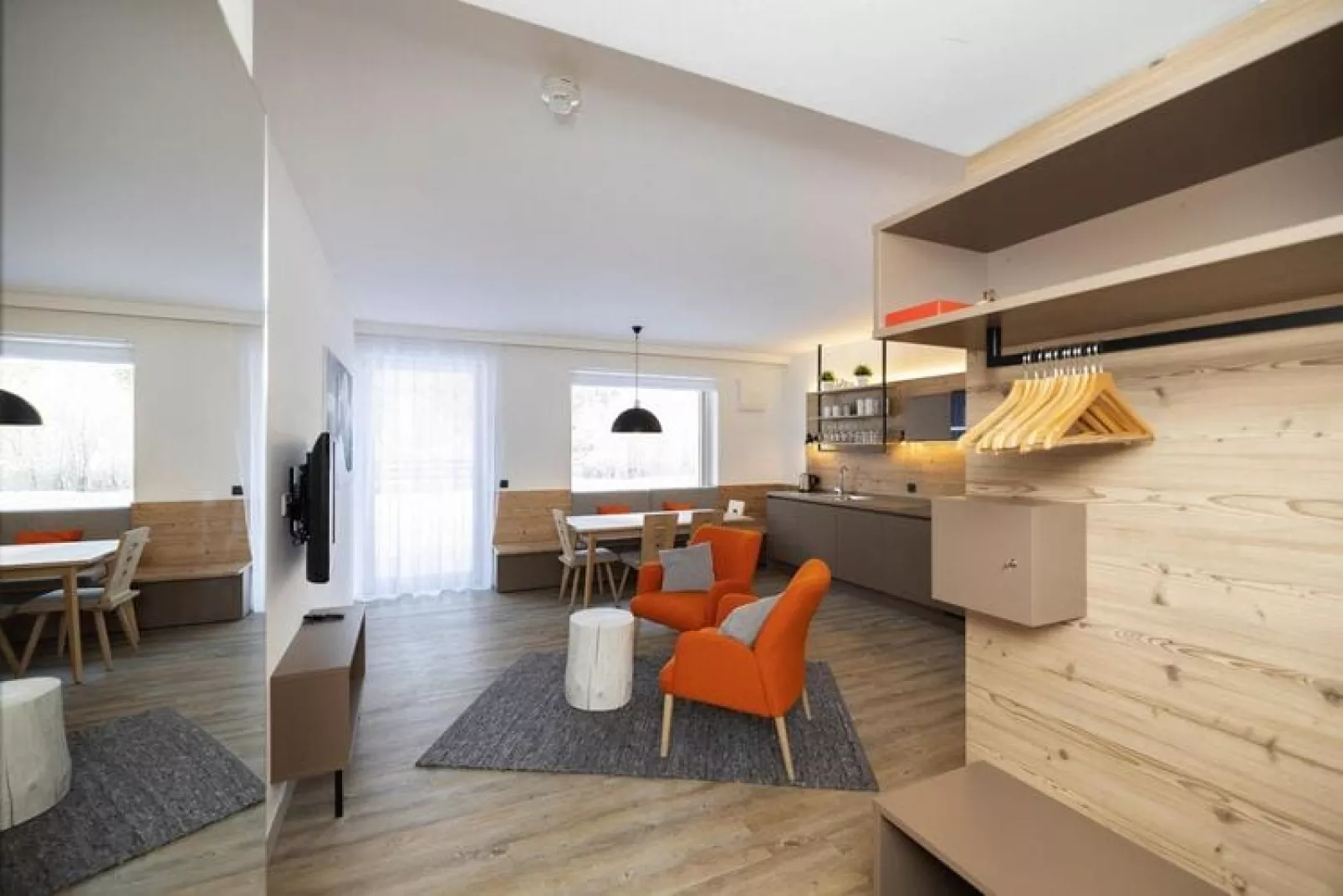 Appartement in Hinterstoder in de bergen-Woonkamer