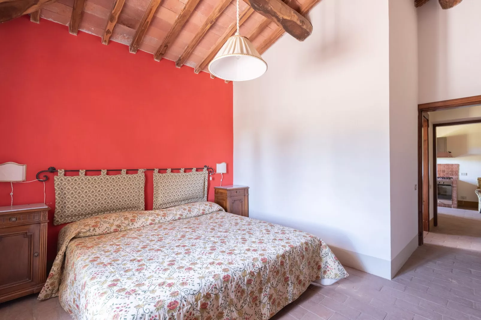 Rustiek appartement in Rapolano Terme met zwembad - Slaapkamer