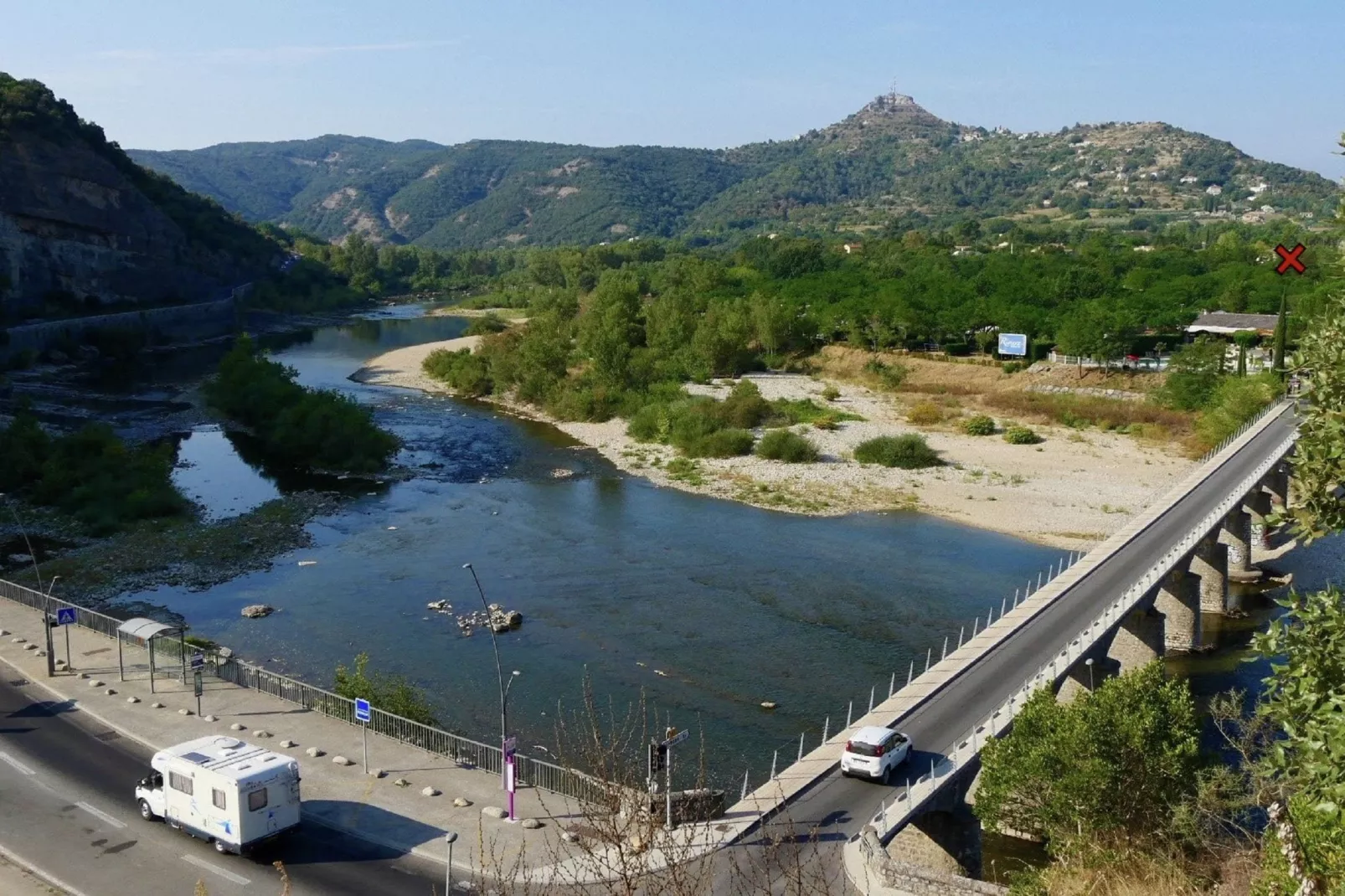 Sampzon Mimosa ou Iris-Gebieden zomer 1km