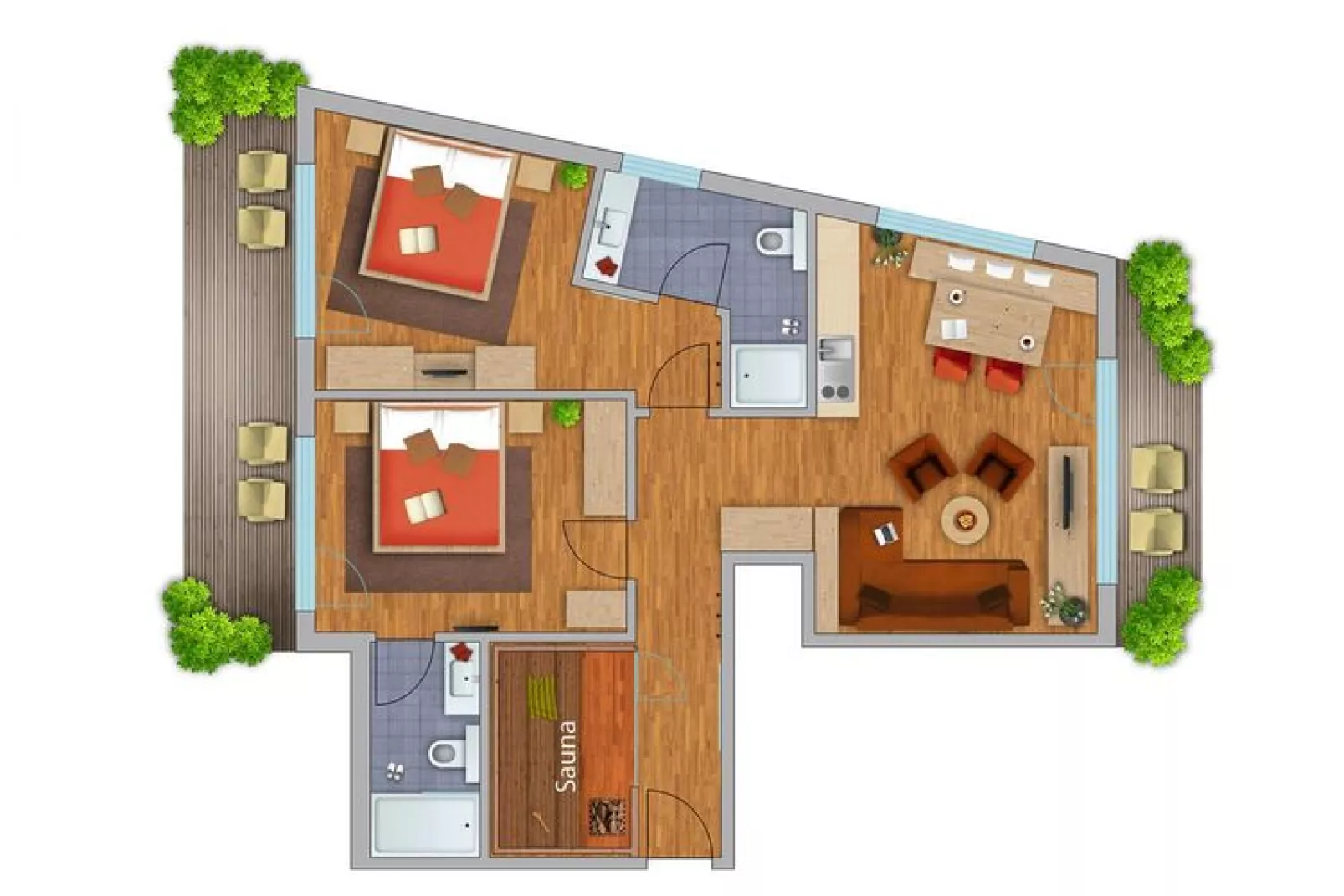 Residenz Fliana-Plattegrond