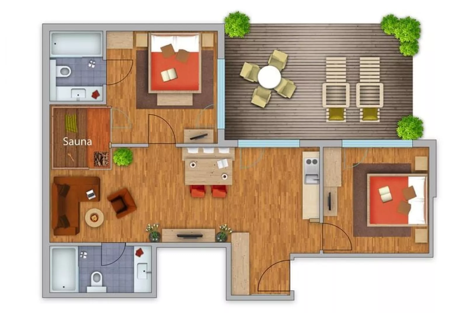 Residenz Fliana-Plattegrond