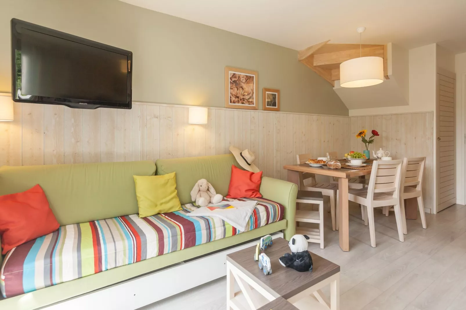 Holiday village Normandy Garden Branville // M8P Maison Tribu 8 pers 3 chambres - superíeur-Woonkamer