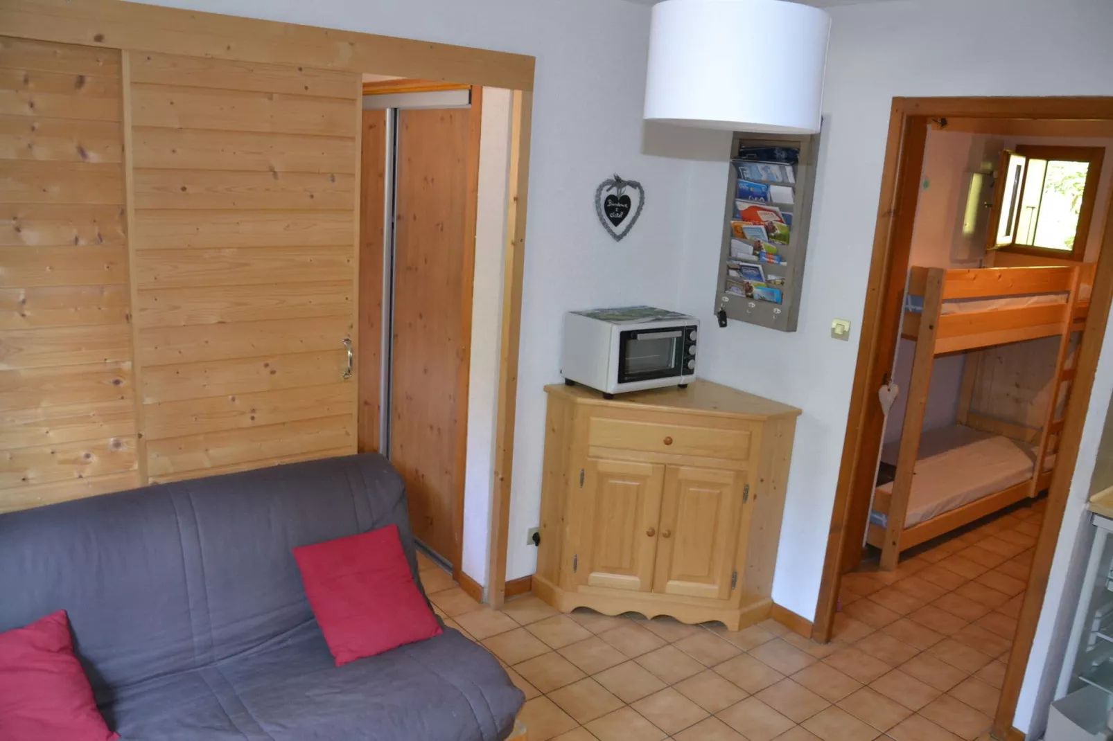Appartement met balkon in de buurt van de skiliften-Woonkamer