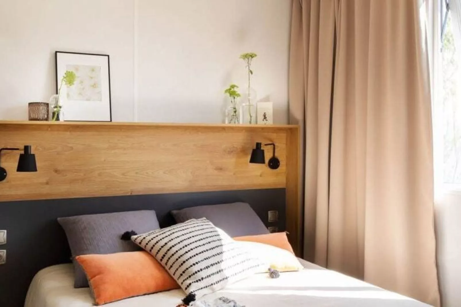 Caravanpark Mas des Lavandes Sérignan-Mobilhome Confort Premium TVclim2ch 6p-Slaapkamer