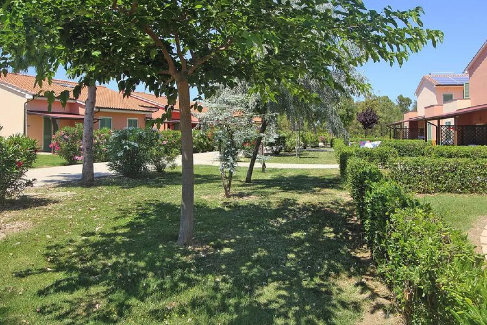 Holiday residence Rosa dei Venti, Vada-Bilocale 4 piano terra Mezzogiorno (+extras)-Tuinen zomer