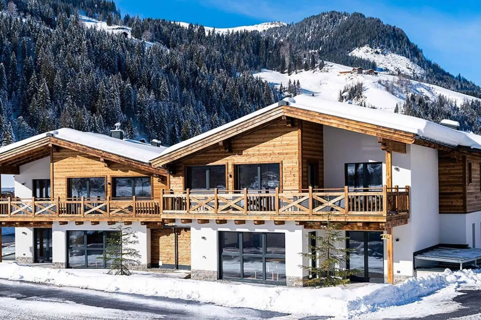 JUCHE FEWO - BLAUER SEE - Haus grün-Exterieur winter