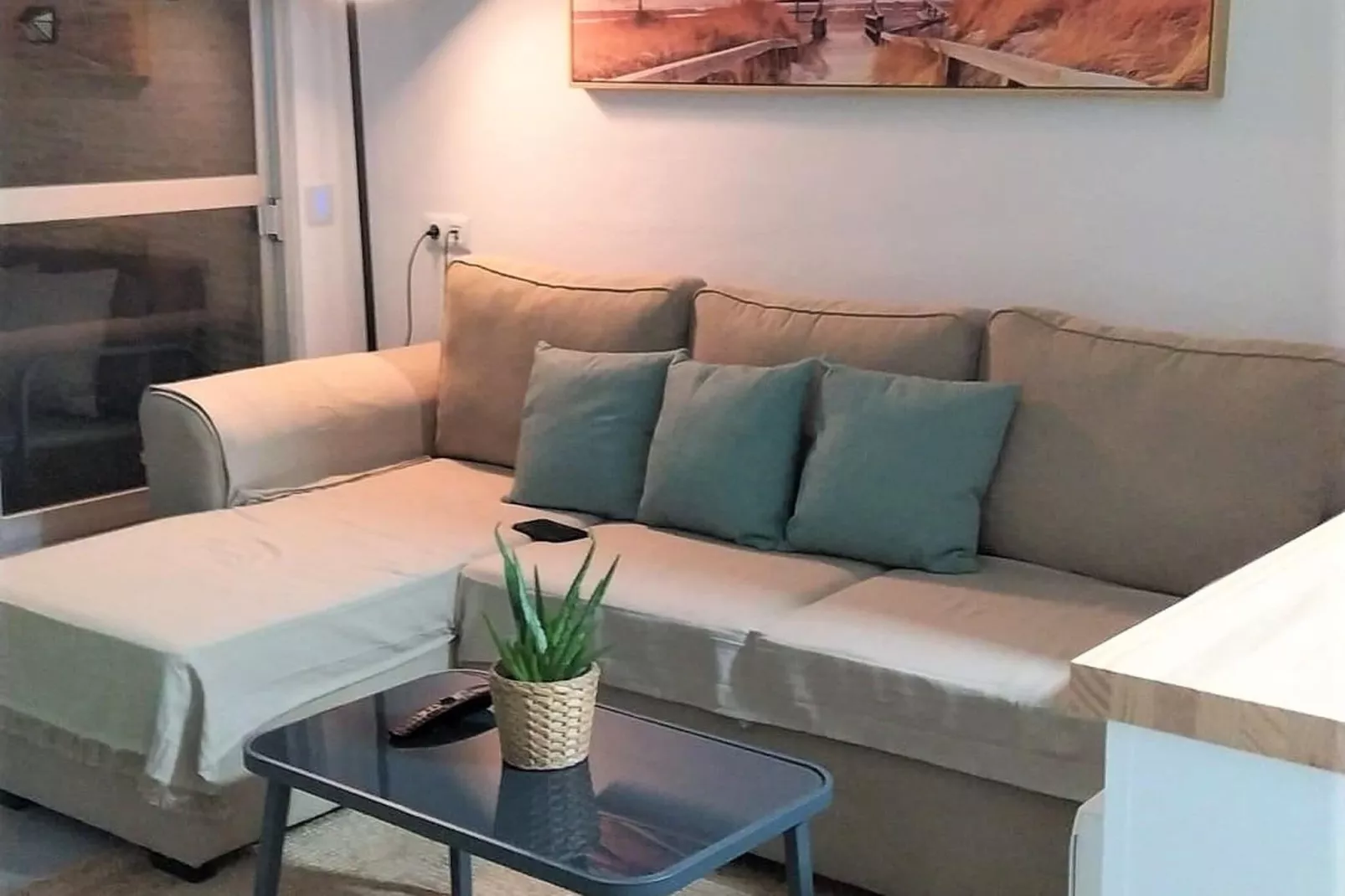 Stylish renovated apartment by Calahonda Beach-Woonkamer