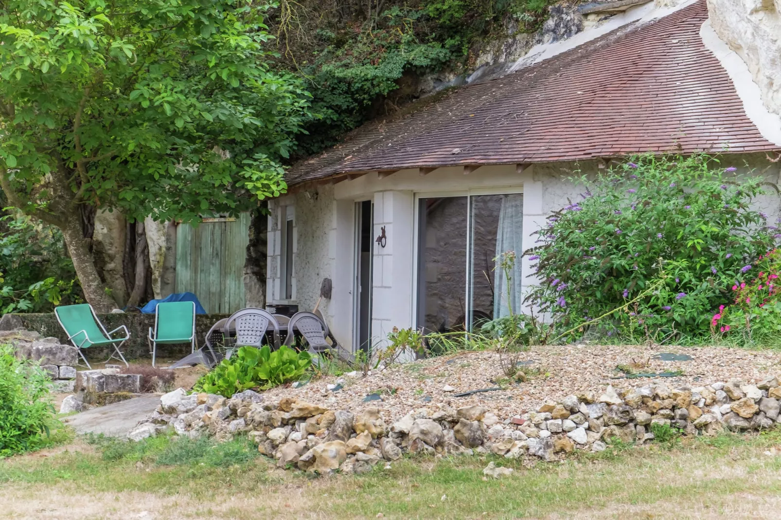 Maison troglodyte - Châteaux de la Loire-Tuinen zomer