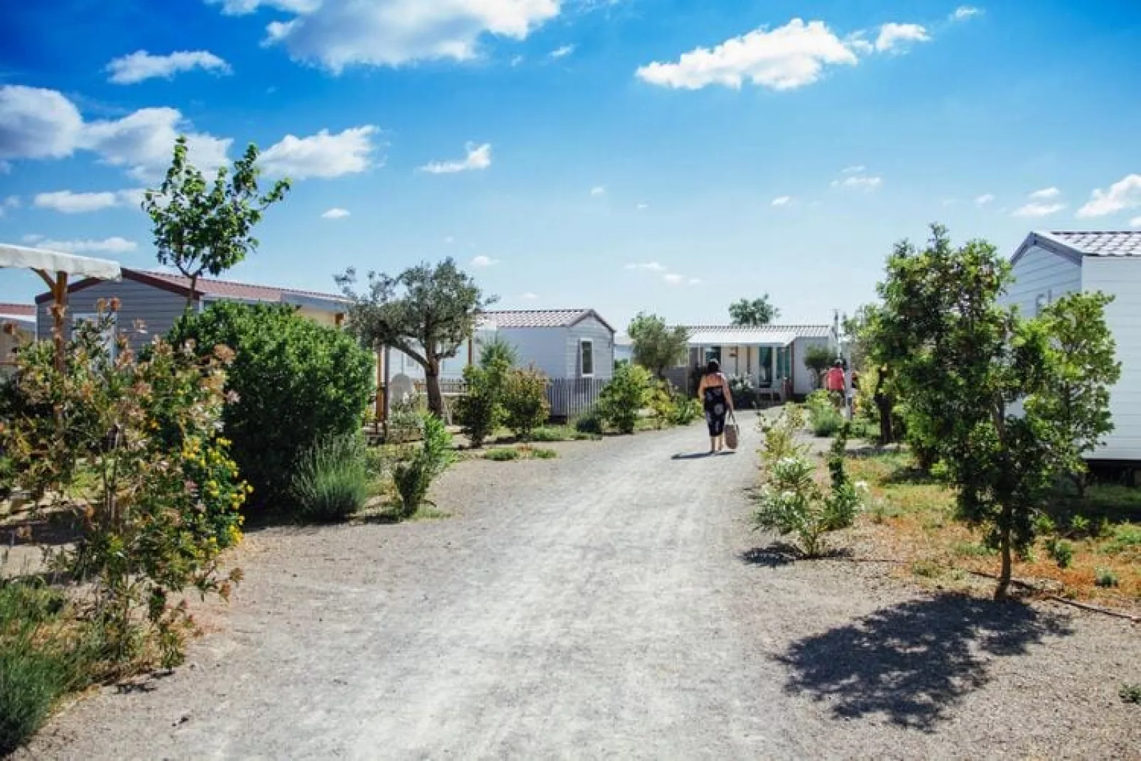 Caravanpark Mas des Lavandes Sérignan - Mobilhome Classic 3ch 6pers-Tuinen zomer