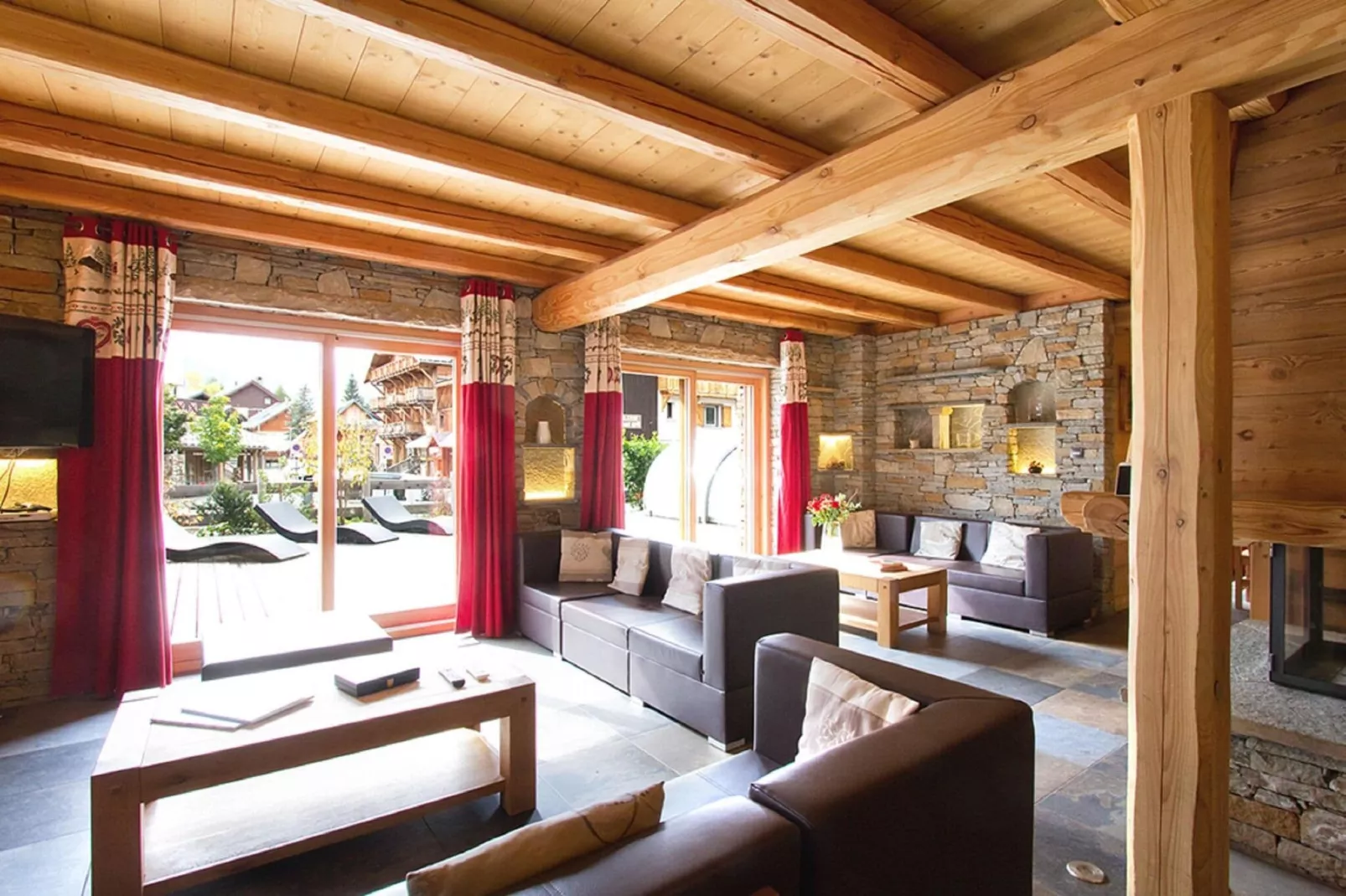 Chalet Le Loup Lodge-Woonkamer