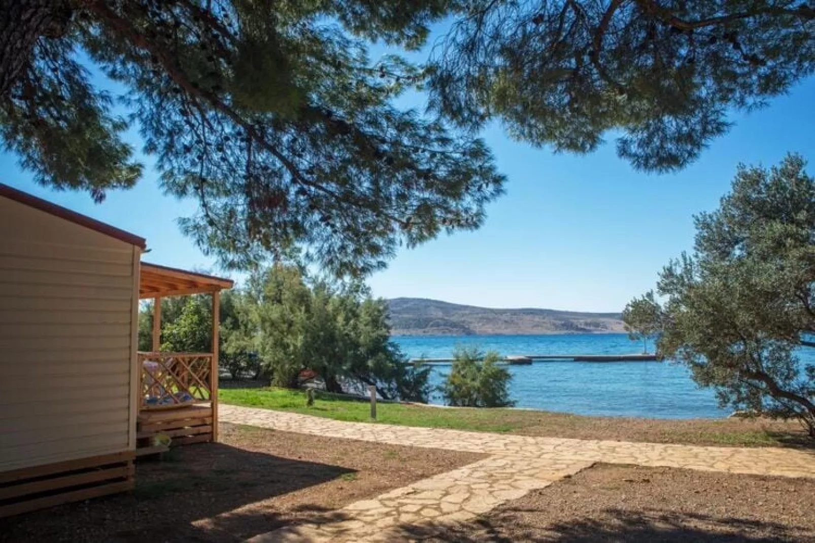 Caravanpark Paklenica in Starigrad Paklenica - Mobile home Dalmacija 30 qm for 6 pers-Uitzicht zomer