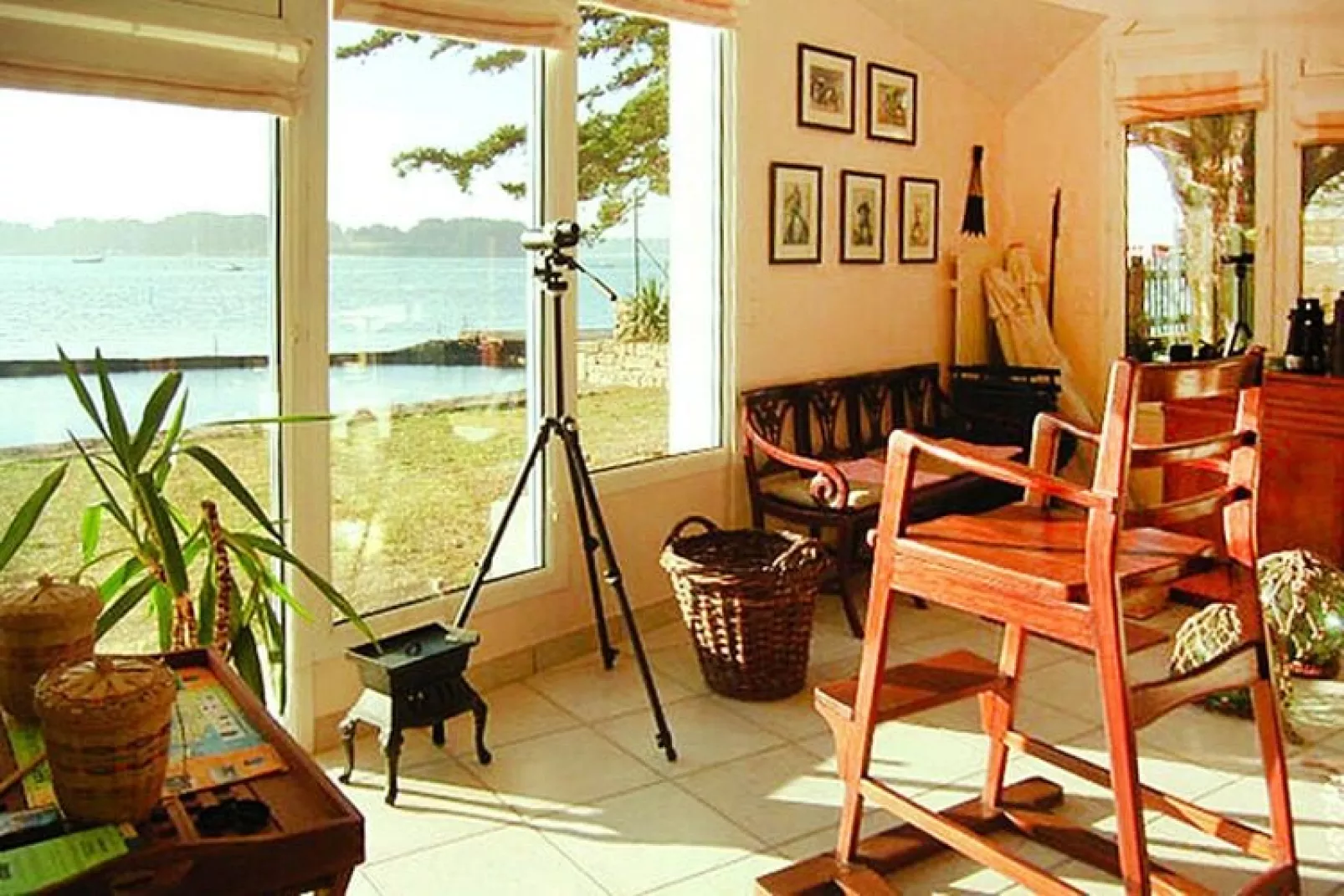 Holiday home sea front with amazing view Larmor-Baden-Woonkamer