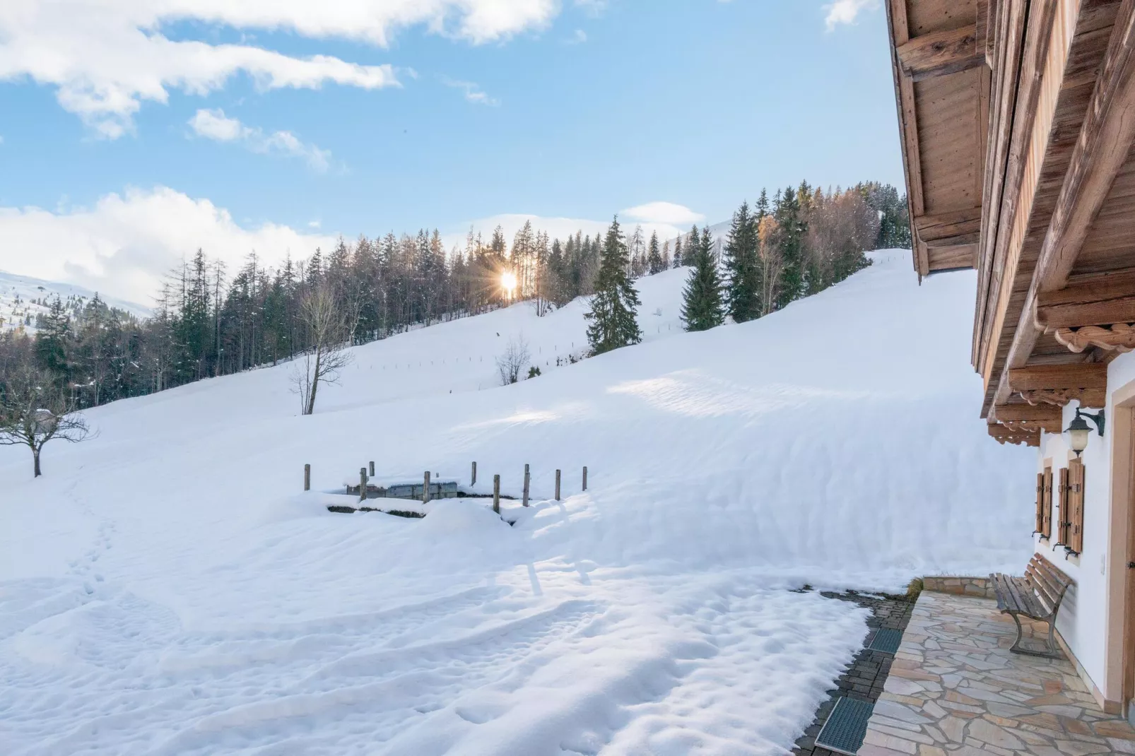 Bauernhaus Hochfilzen-Tuin winter