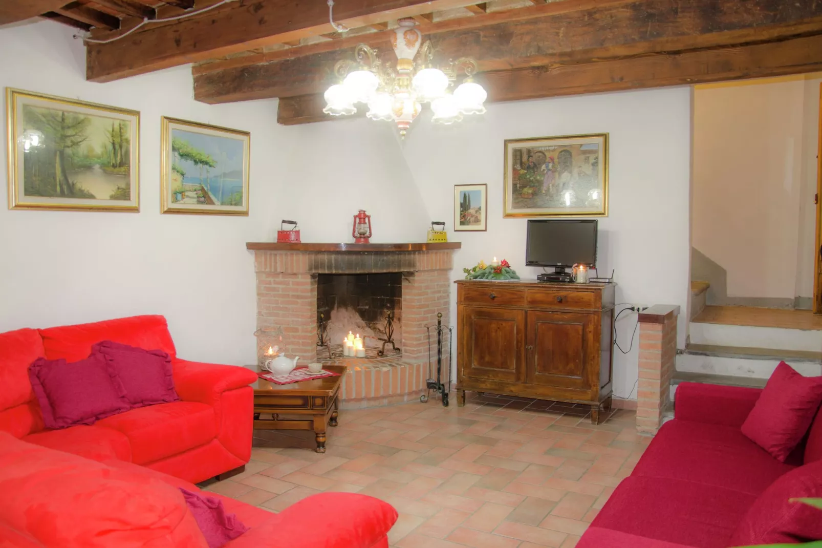 Casa Vacanze Podere Settefrati - Montaione-Woonkamer